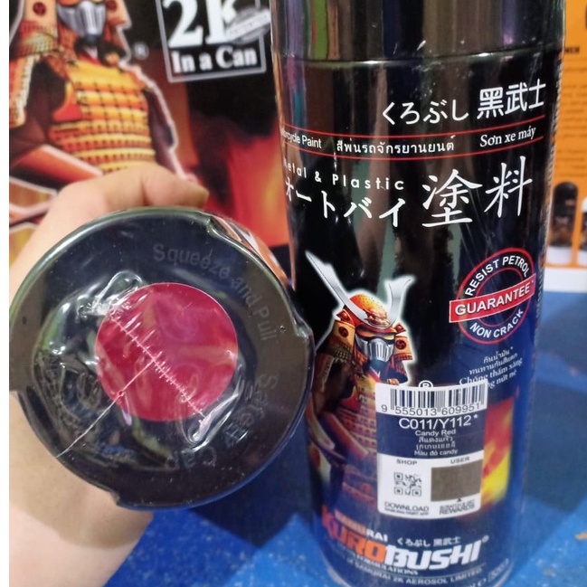 Samurai Paint Kurobushi Cat Semprot Pilox Pilok Candytone Merah / Candy Red (Y112*) 400ml