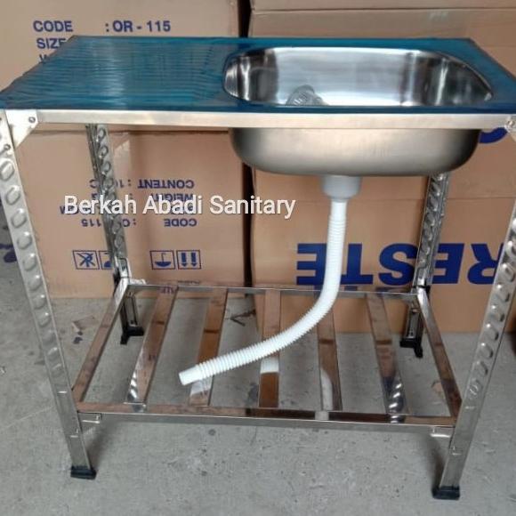 Bak Cuci Piring - Kictchen Sink Kaki Meja Rak Portable 1 Lubang