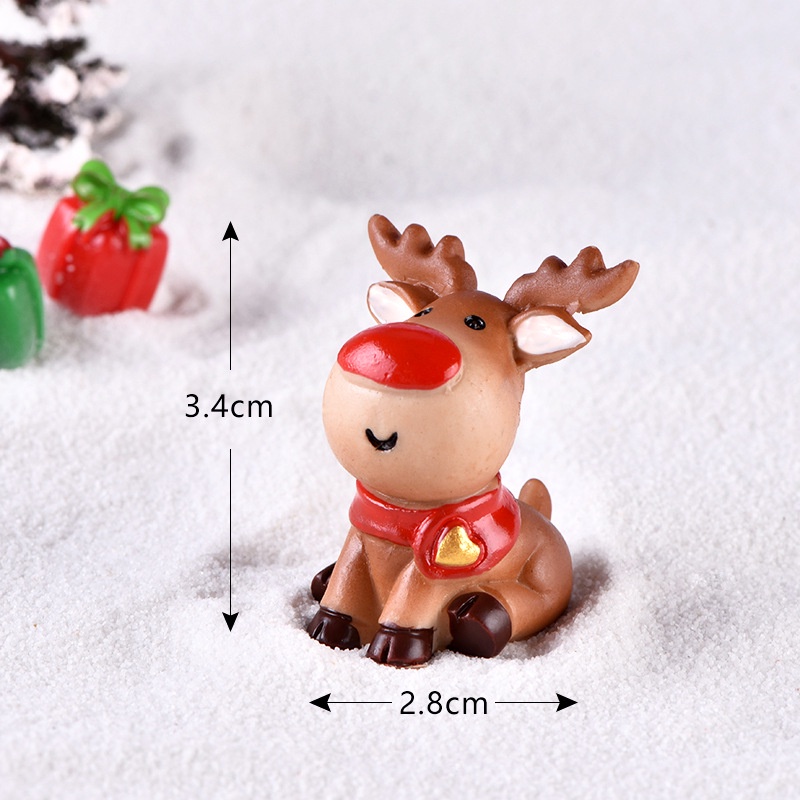 1pc Ornamen Miniatur Santa Claus Elk Snowman Untuk Dekorasi Natal