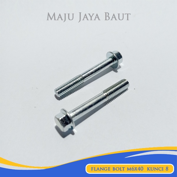 10 Pcs Flange Bolt 6x40 Kunci 8