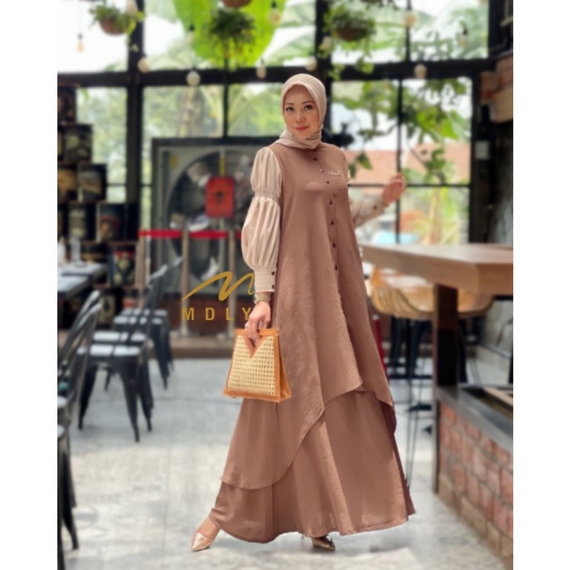 GAMIS DRESS SET WANITA TERBARU ALUNA SET BY MDLY 3048 03101