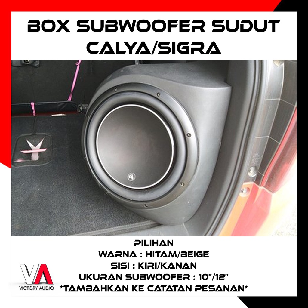 BOX SUDUT Subwoofer Pasif MOBIL TOYOTA CALYA dan DAIHATSU SIGRA Bahan MDF Tebal 18mm Bisa Pilih Warn