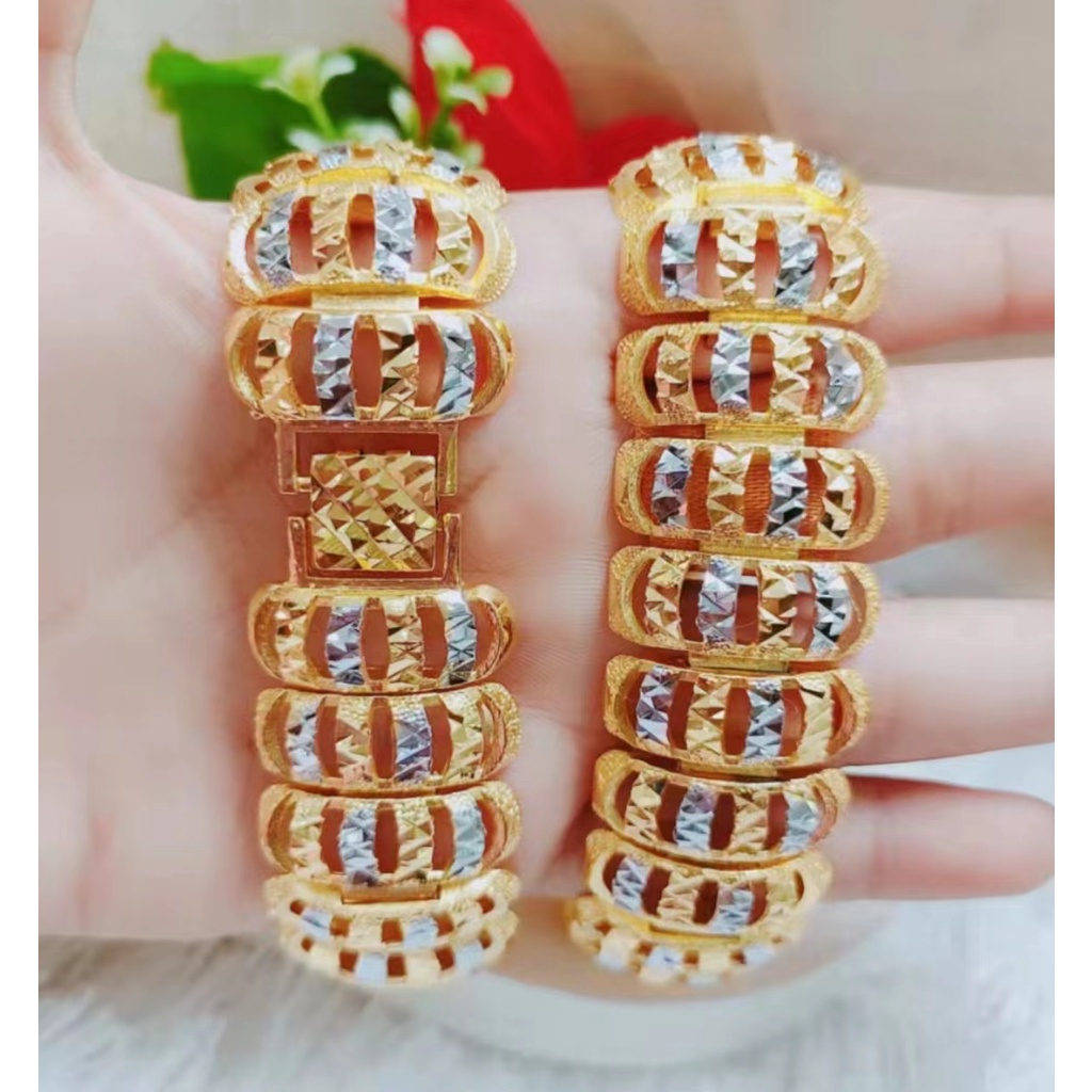 Gelang Xuping Rantai Kombinasi Lapis Emas 24k Perhiasan 1230.1231