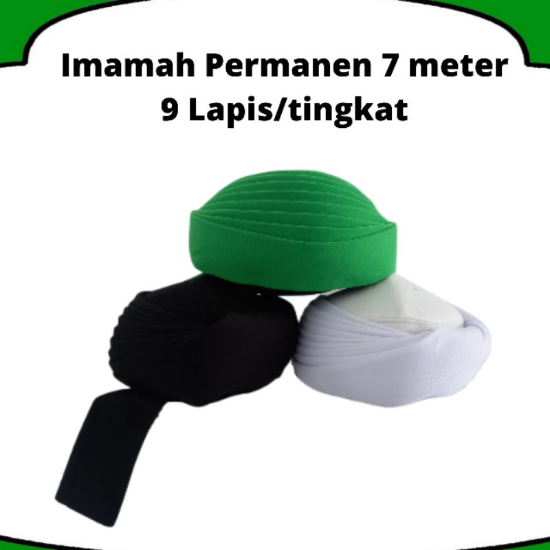 PECI IMAMAH PERMANEN 7 METER POLOS KOPIAH IMAMAH PERMANEN