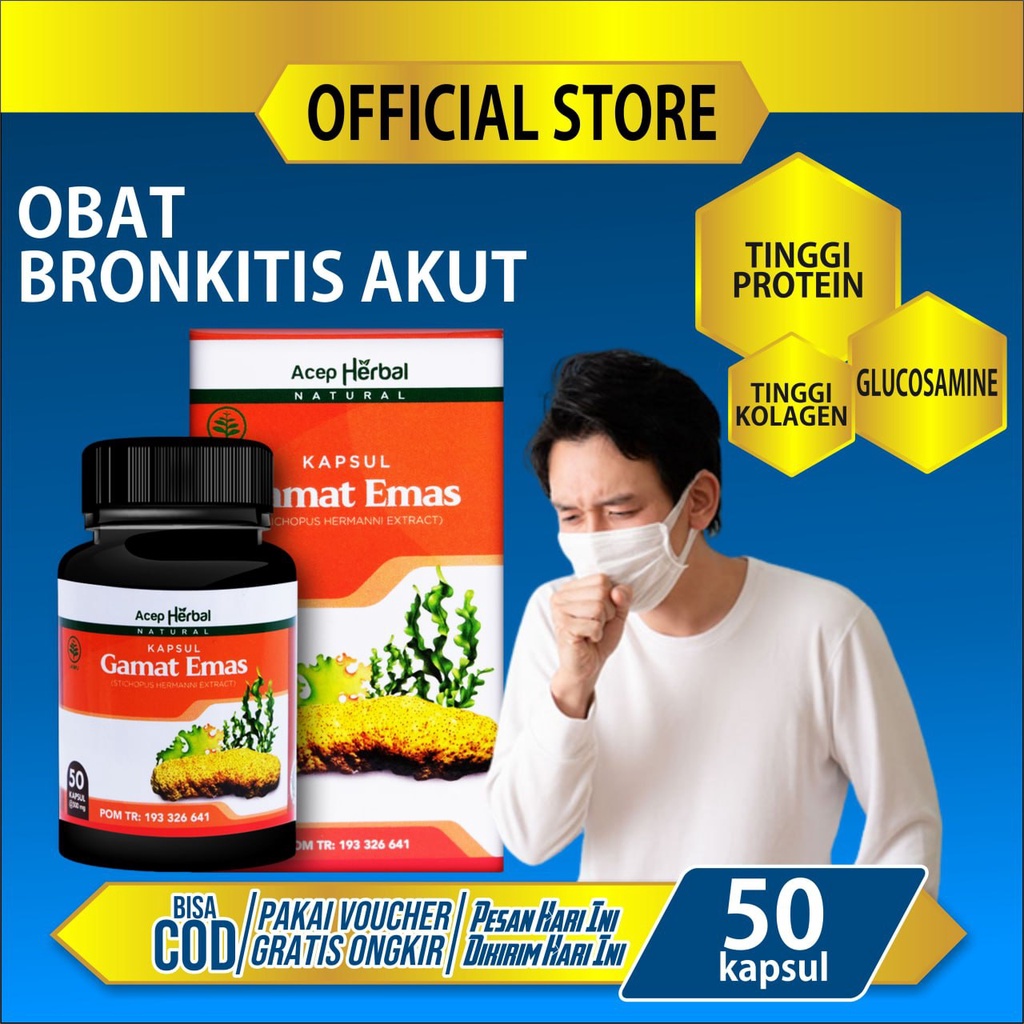 Obat Bronkitis Akut Kronis Batuk Lendir Kental Obat TBC Obat Batuk Menahun Acep Herbal Natural Kapsu