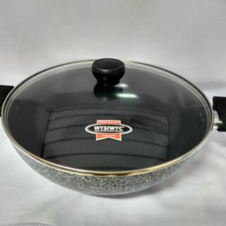  Wajan  Maxim  Neostone Wok 30cm Plus Tutup Kaca Merk  Maxim  