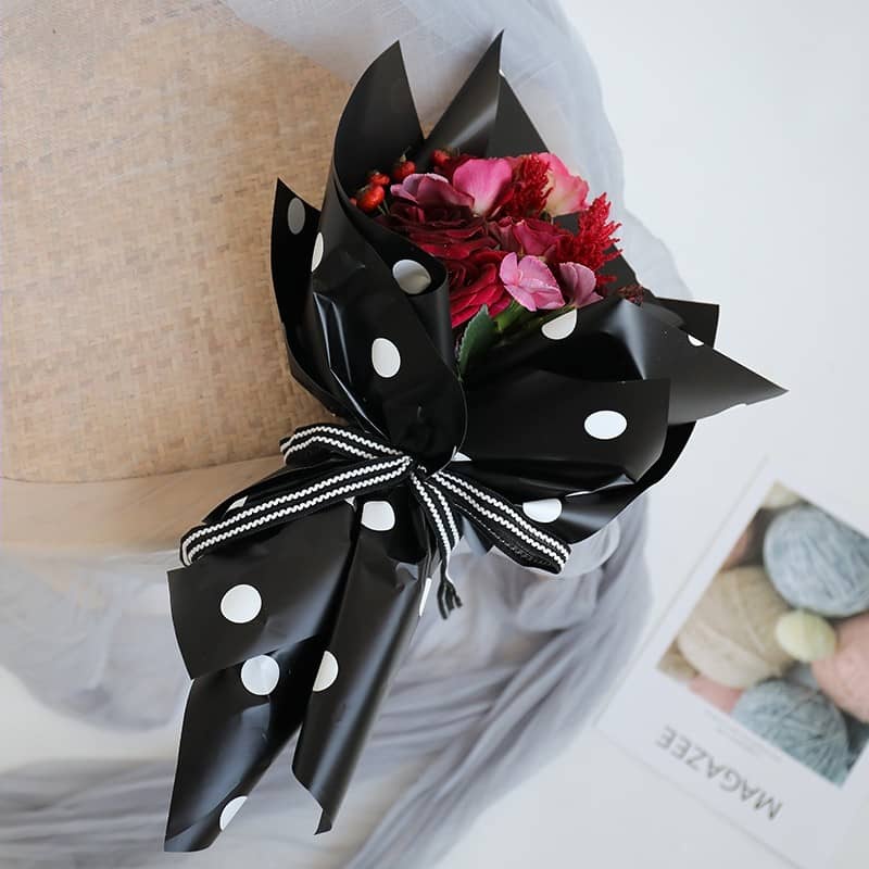 Flower Wrapping Polkadot Cellophane  Kertas Buket Pembungkus Bunga Waterproof KB11