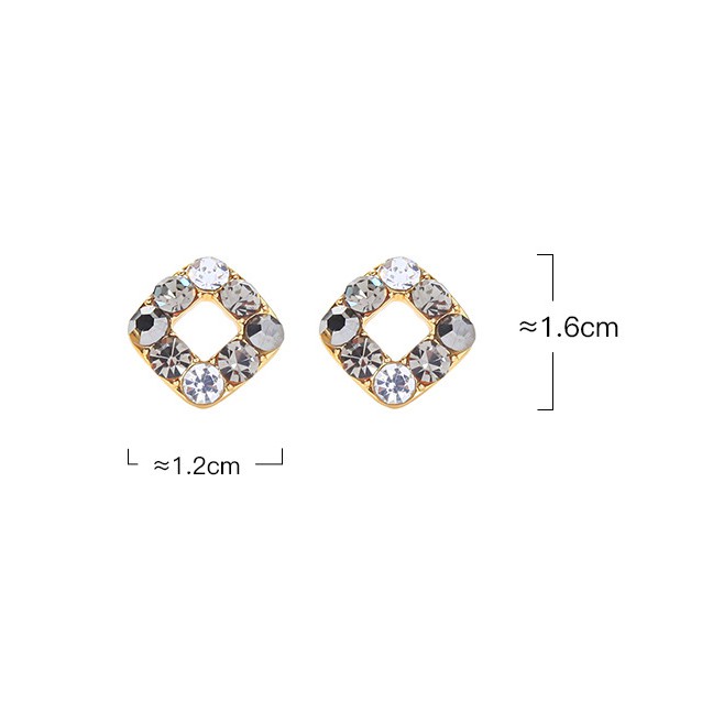 LRC Anting Tusuk Fashion Geometric Diamond-shaped Geometric Square Alloy Earrings K48291