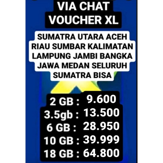 (KIRIM KODE VIA CHAT )VOUCHER XL seluruh Indonesia/NASIONAL BISA SATUAN