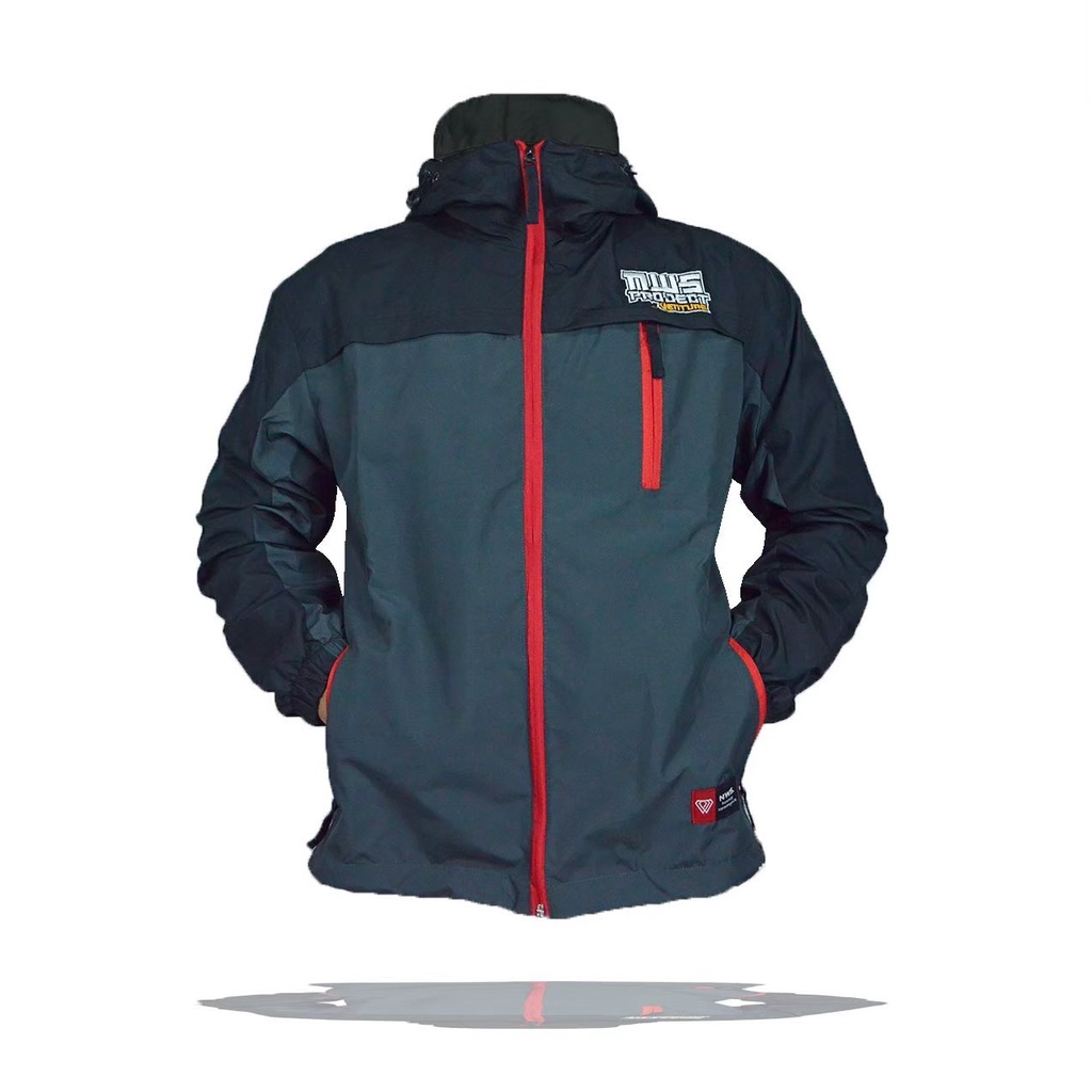 Jaket Gunung Outdoor Pria Wanita Taslan Anti Air Angin Polos NWS Original M L XL