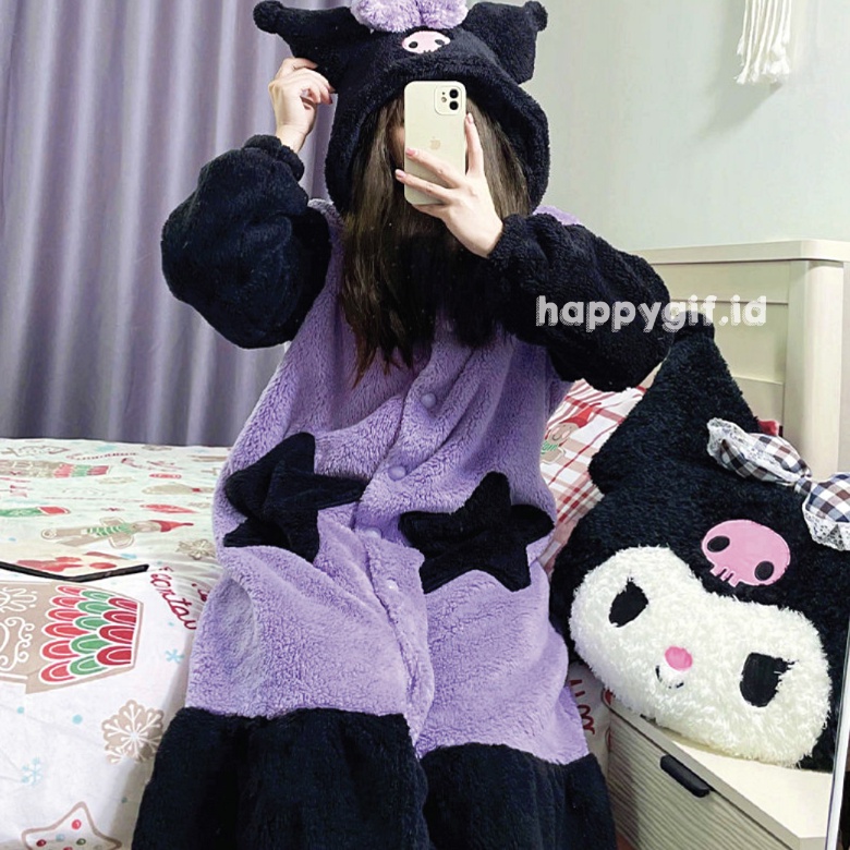 KUROMI DASTER ONESIE BAJU TIDUR KOSTUM PIYAMA KIGURUMI