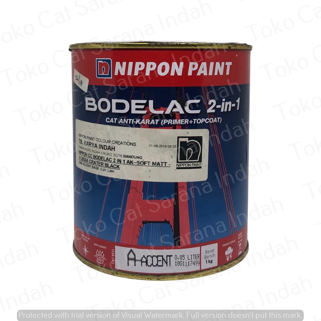 NIPPON PAINT BODELAC 2 IN 1 WHITE/PUTIH - 15LT / 23KG CAT MINYAK KAYU &amp; BESI ANTI KARAT NIPPON PAINT BODELAC 2in1 Cat Anti Karat Dasar Zinc Chromate Primer Nippon Paint Cat Bodelac 2 in 1 Cat Besi Anti Karat Nippon