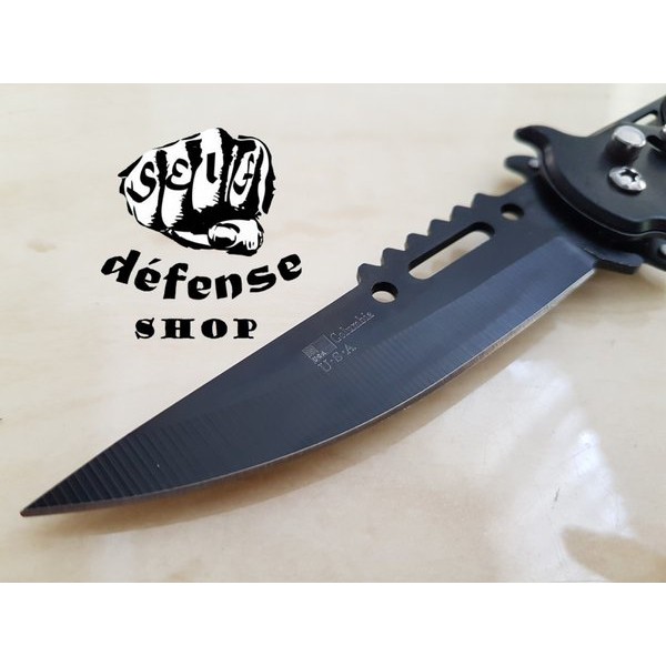 Button Folded Knife-Pisau Lipat Columbia Black USA