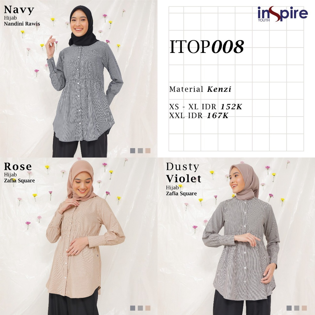 Inspire TOP ITOP 08 Bahan Kenzi Atasan Polos Terbaru Fashion Muslimah Outfit Casual