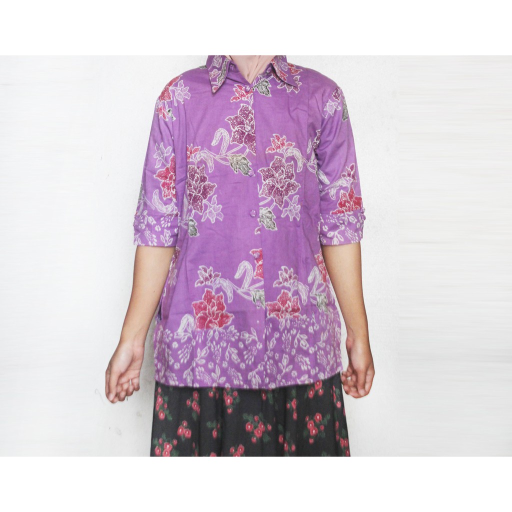 Blouse Batik Wanita I Blus Batik I Blus Kerja Wanita Batik Gauri-SIZE XL