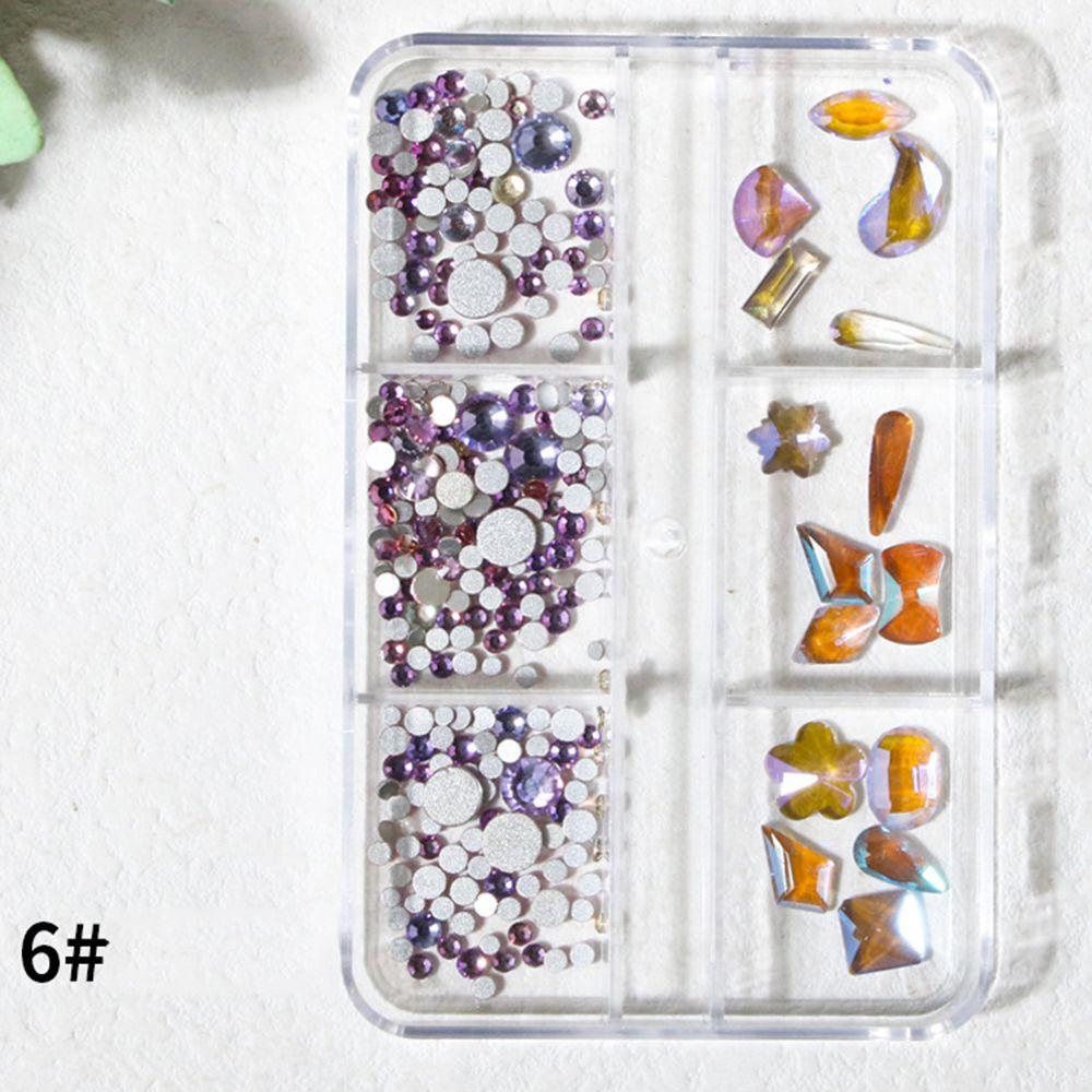 Mxbeauty Nail Art Rhinestones Warna-Warni 1kotak AB DIY Manik-Manik Permata Bentuk Campur Kristal