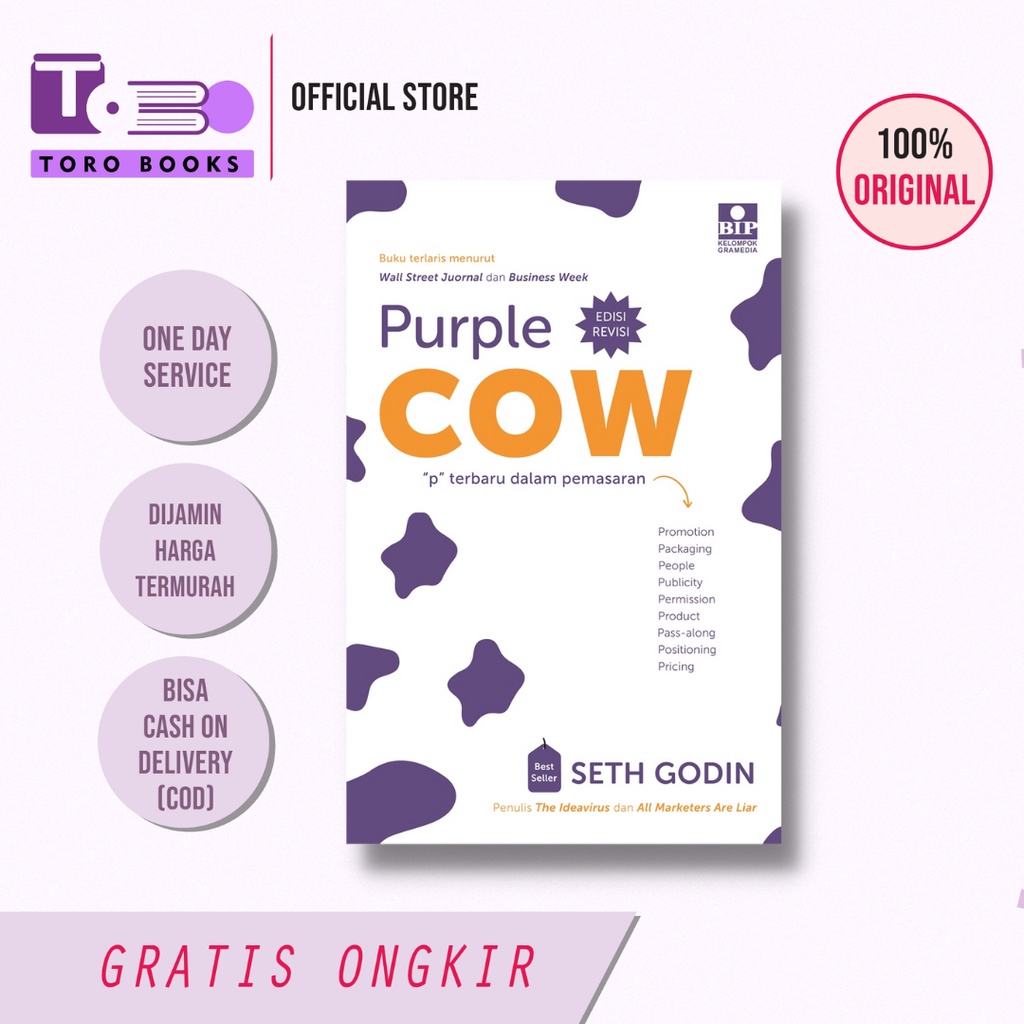 Cover of the book Purple Cow by Seth Godin available on Shopee Indonesia