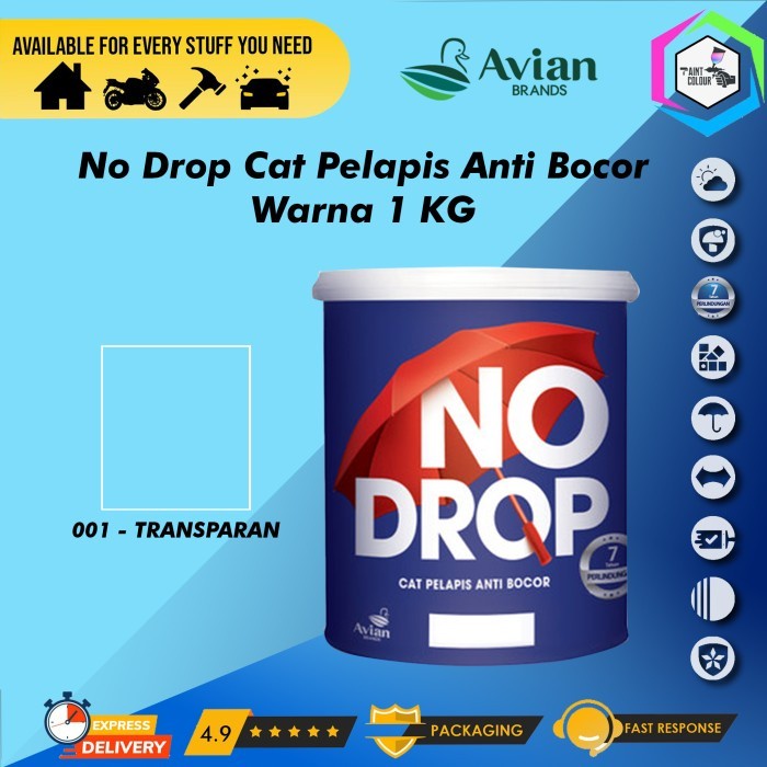 NO DROP Cat Pelapis Anti Bocor 1KG - All Colour - 001 TRANSPARAN