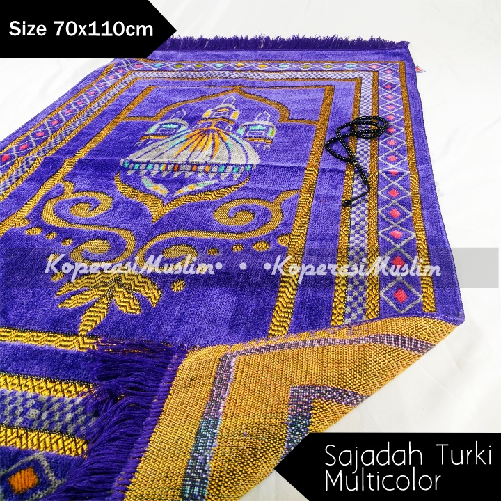 Sajadah Bulu Tebal Turki Turkey Turkiye Bahan Bludru/Sajadah Dewasa Pria Wanita Ukuran Besar