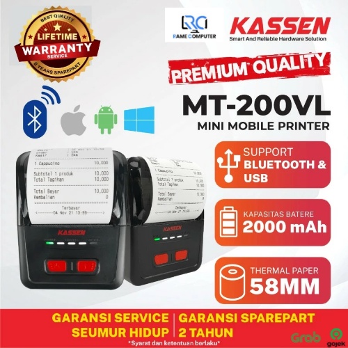 Mobile Printer Bluetooth Kassen MT 200 VL