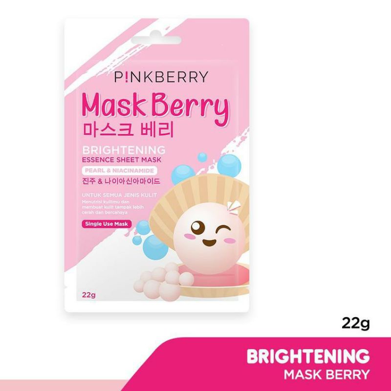 Pinkberry Sheet Mask Brightening Mask Berry 22gr