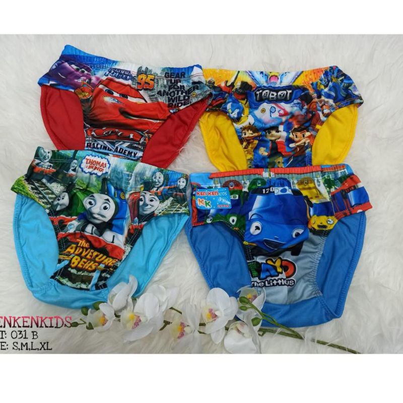 6 Pcs Celana Dalam Ken Ken Kids - CD Anak Laki Laki - Random Motif - Mix Warna