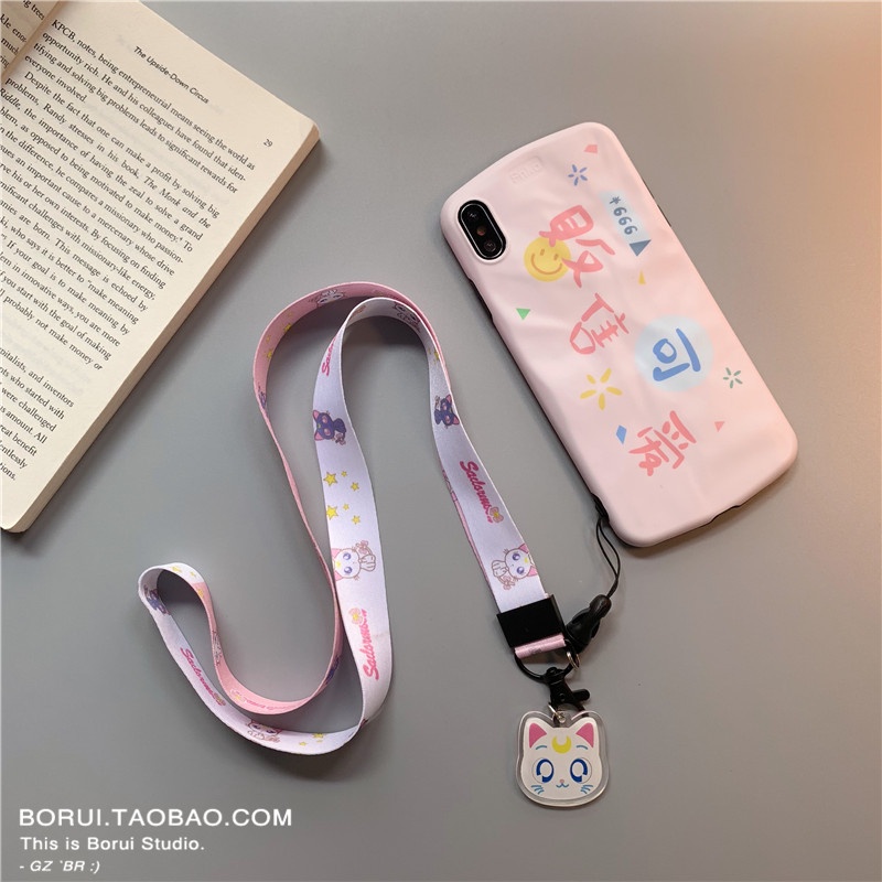 Ponsel lanyard anti-lost halter pendek dan panjang pergelangan tangan kartu pemegang tali melebar li