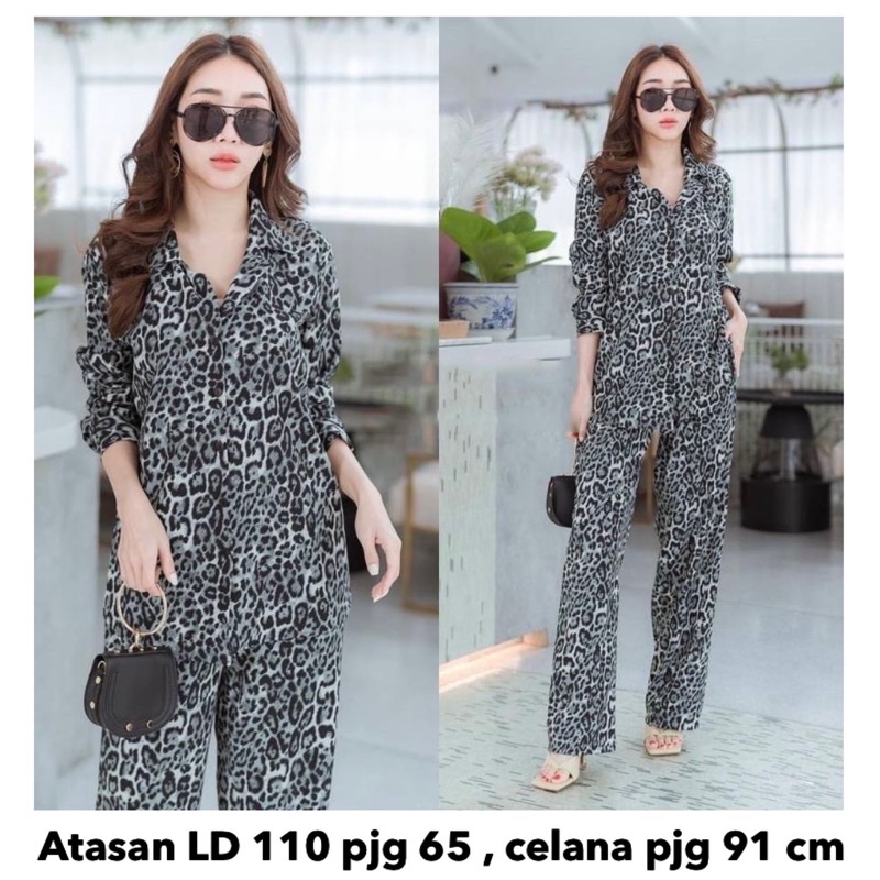 set 2in1 leopard LD 110 / setelan leopard wanita K05750