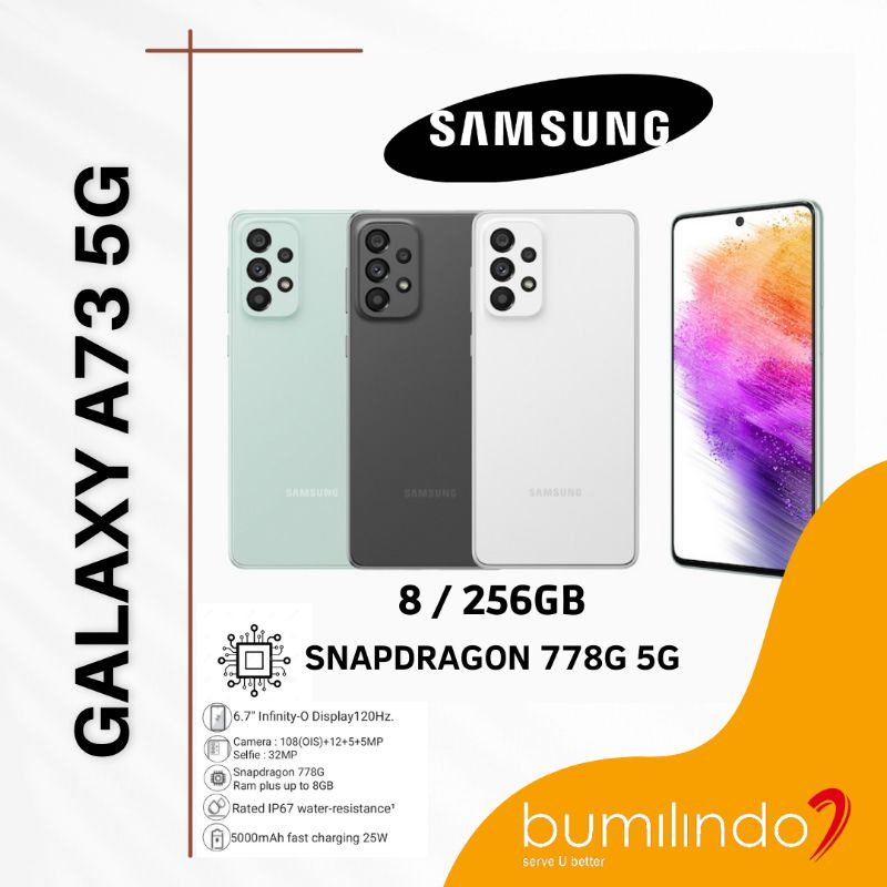 Samsung Galaxy A73 5G 8/256 8GB 256GB RAM 8 ROM 256 GB Handphone Smartphone HP Android
