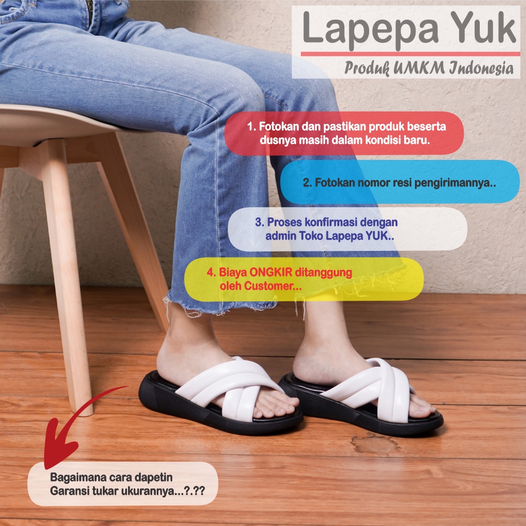 LAPEPA YUK - Sandal Wanita Wedges NADHIRA Sendal Cewek Platform Kondangan Hak Tinggi Model Silang 2 Size 36 37 38 39 40 41 Pergi Jalan kasual Santai Rumah Slop Warna Putih WHITE Selop Premium Sale Original Kekinian Terbaru Shoes ORI Mall Official Store