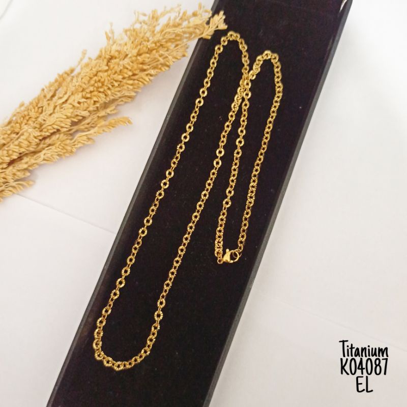 Kalung Rantai Titanium 60cm gold K04087