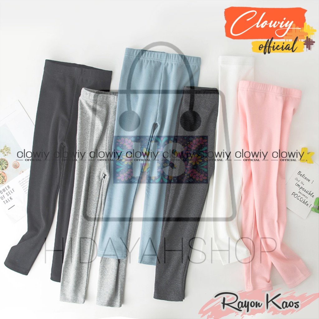 (HS) Legging Anak Rayon Kaos High TERMURAH