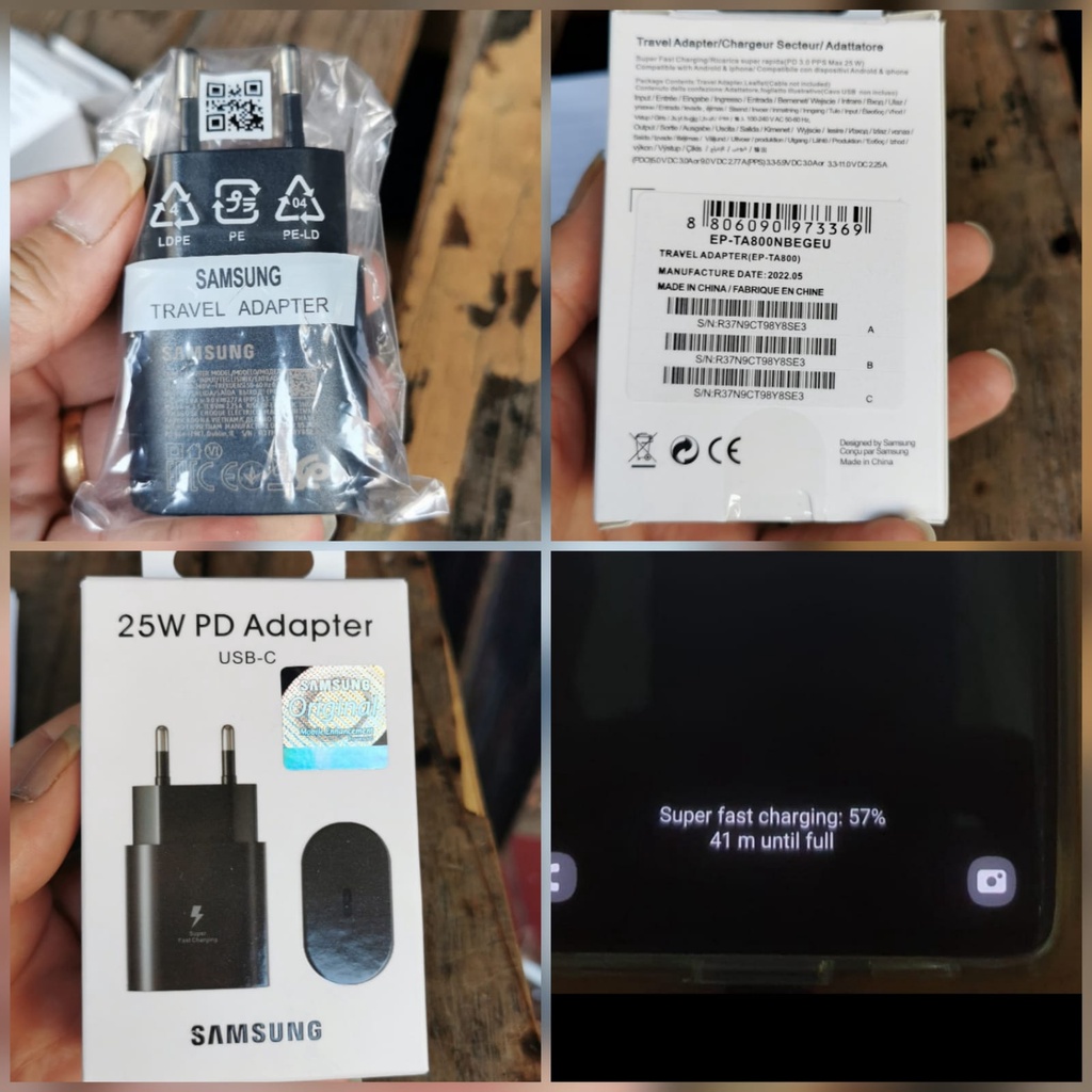 BATOK Casan Samsung Note 20 S20 S21 S22 Ultra Note 20+ Z Flip 4 25W USB-C Super Fast Charging PD Adapter 25Watt Kepala Casan