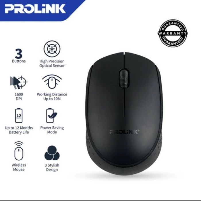 Mouse Wireless PROLINK PMW5008 3 Button 1600 DPI