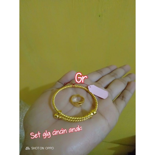 set gelang cincin anak lilit tambang bayi-5 thn