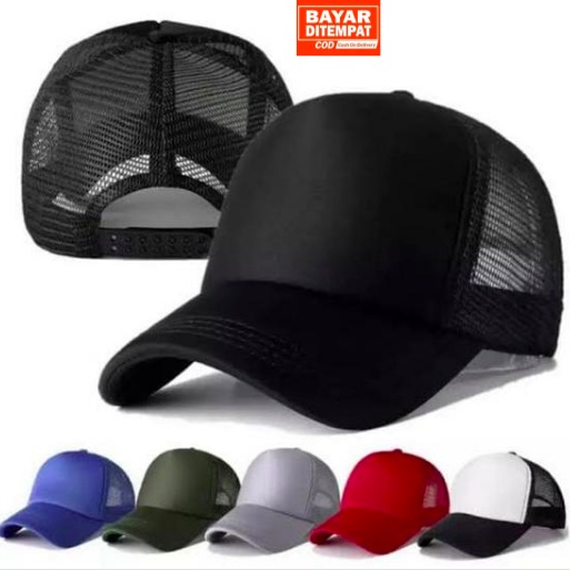 Topi Jaring Polos Trucker Hat Kualitas Distro Premium