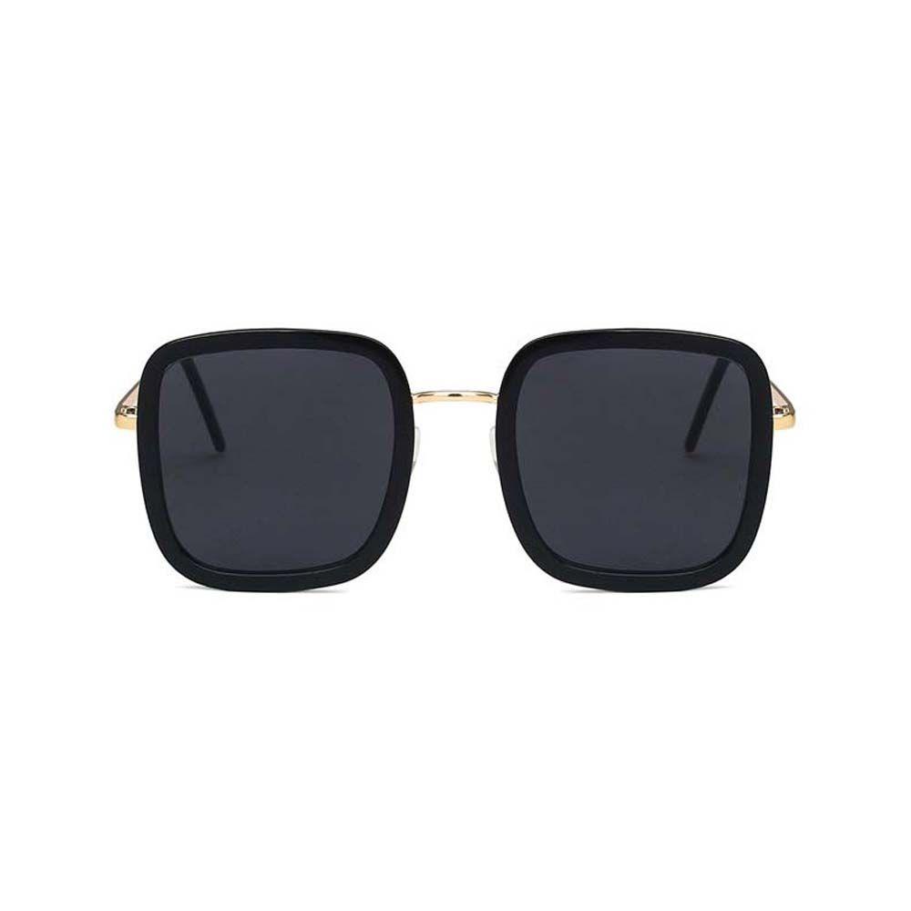 Mxbeauty Kacamata Hitam Wanita Elegan Fashion Visor Eyewear Anti-UV Putih Oversized Metal Frame Square Glasses