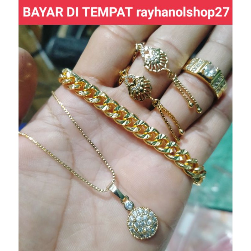 SET PERHIASAN WANITA LENGKAP LAPIS EMAS 22 K