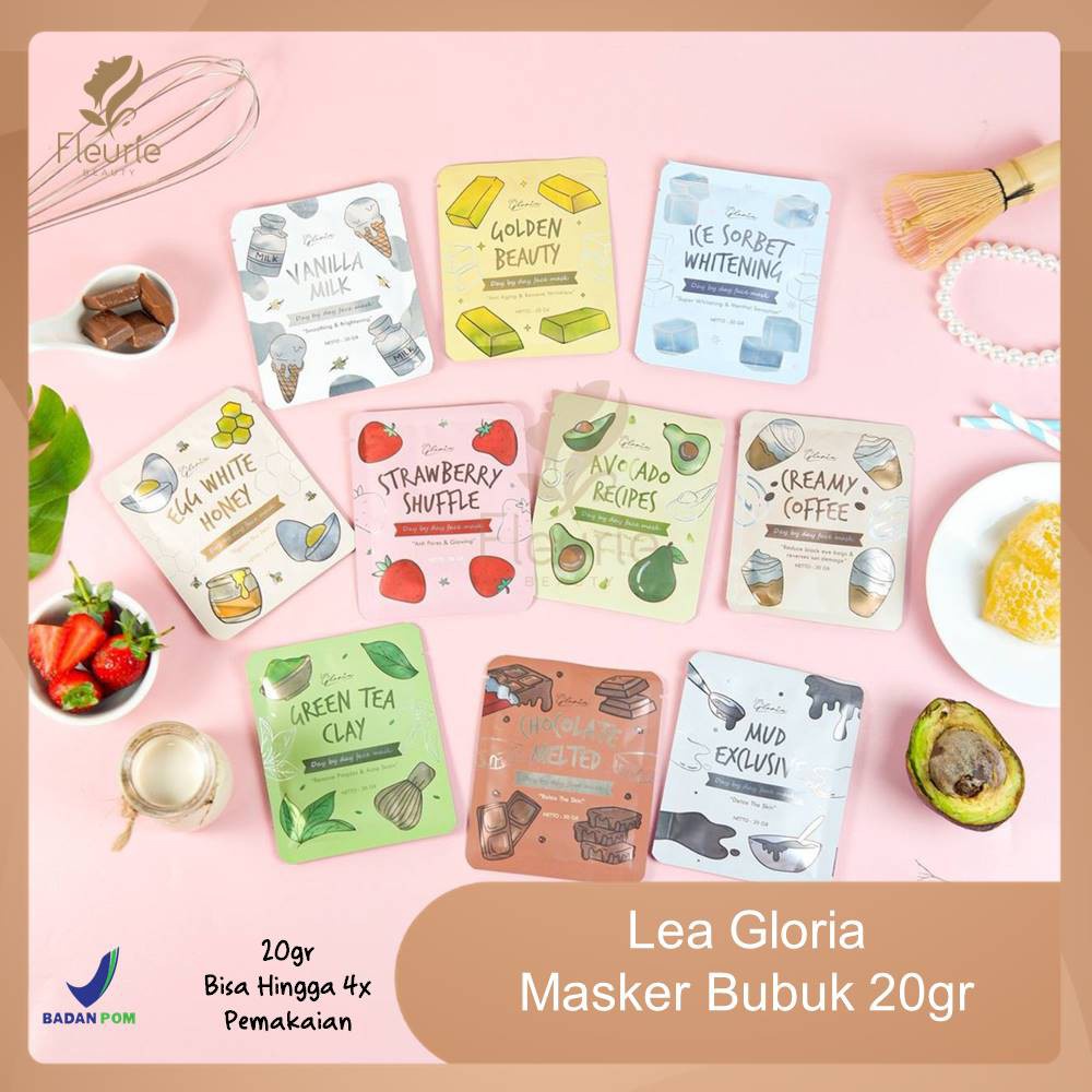 LEA GLORIA Masker Bubuk 20gr - Masker Wajah By Lea Gloria Original BPOM