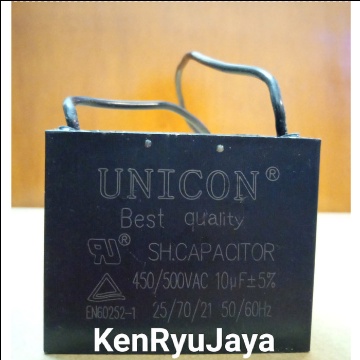 Kapasitor 10uf 450/500 Vac Kotak Unicon