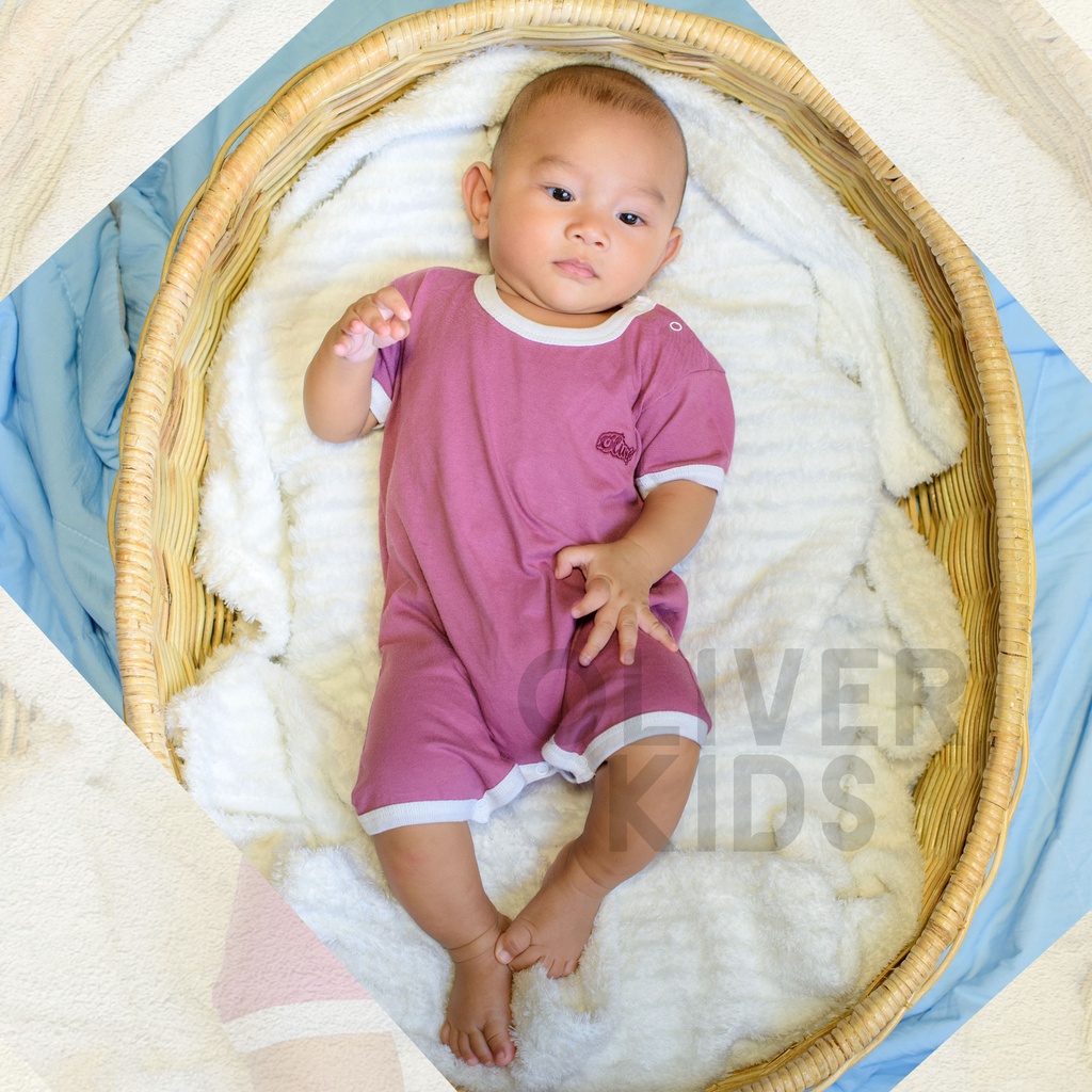 Ramadhan Sale - Oliver Kids Romper Baby 1-12 Bulan Baju Bayi Harian Pakaian Bayi Romper Bayi Short Jumper Baby Playsuit Baby Baju Kodok Bayi Baby Bodysuit