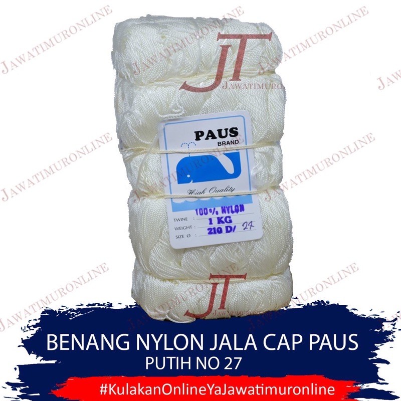 Benang Jahit Jala cap PAUS No 27 Putih - Benang Jala