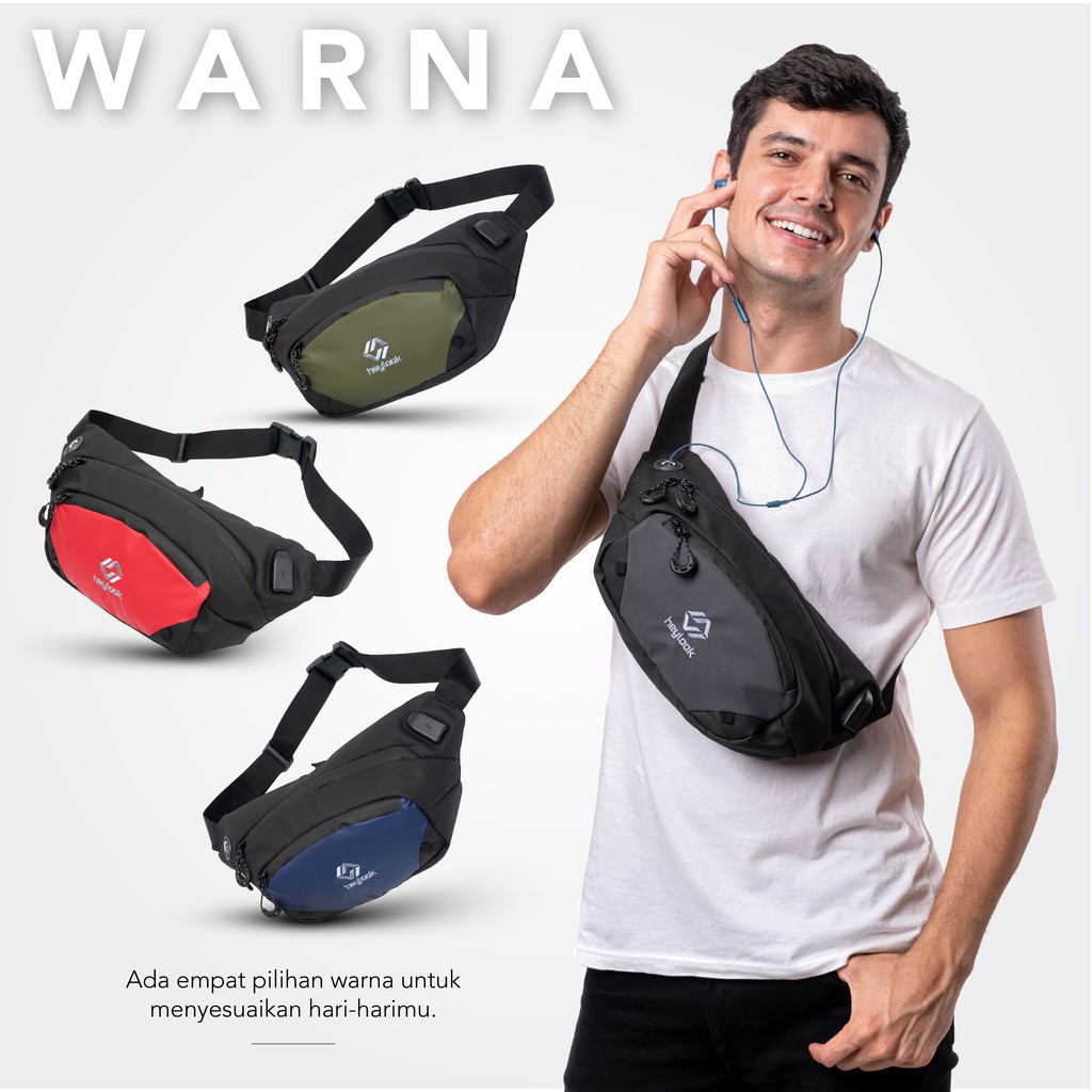 (BISA COD)TAS SELEMPANG PRIA WAIST BAG CALVYN WATERPROOF ANTI SOBEK ANTI AIR (FREE KEYCHAIN)