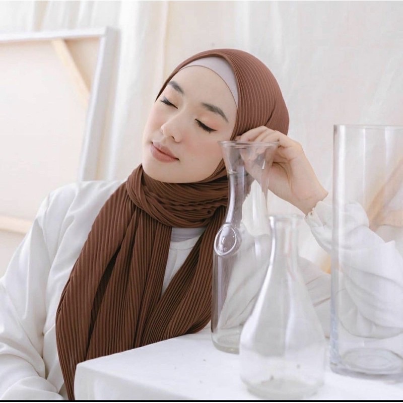 [Tanpa Garis Tengah] Plisket Ceruty Full Pleated Full Ceruty Premium 180x80cm-1