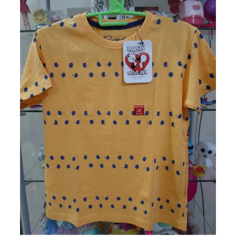 Popeye Baju Kaos Anak Laki laki Kuning