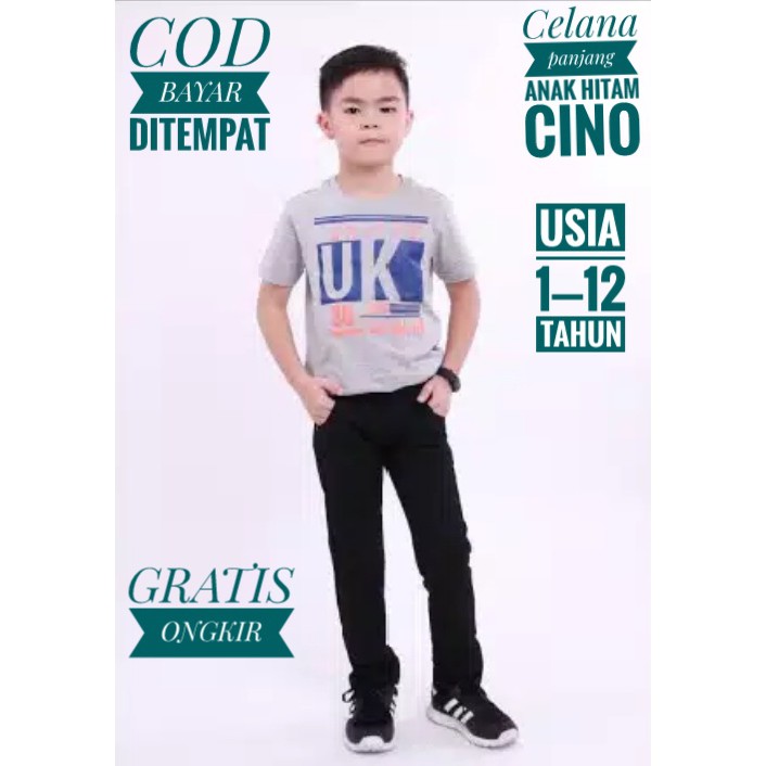CELANA PANJANG ANAK CINO WARNA HITAM usia 1-12 tahun-2