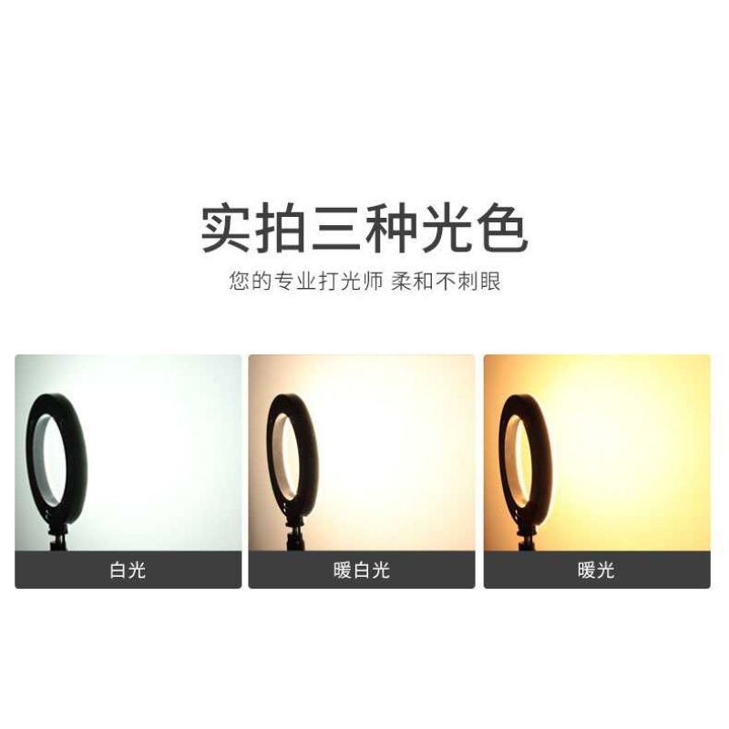 LAMPU LED Selfie Ring Light Live Stream Tiktok 6 Inch 2 Holder