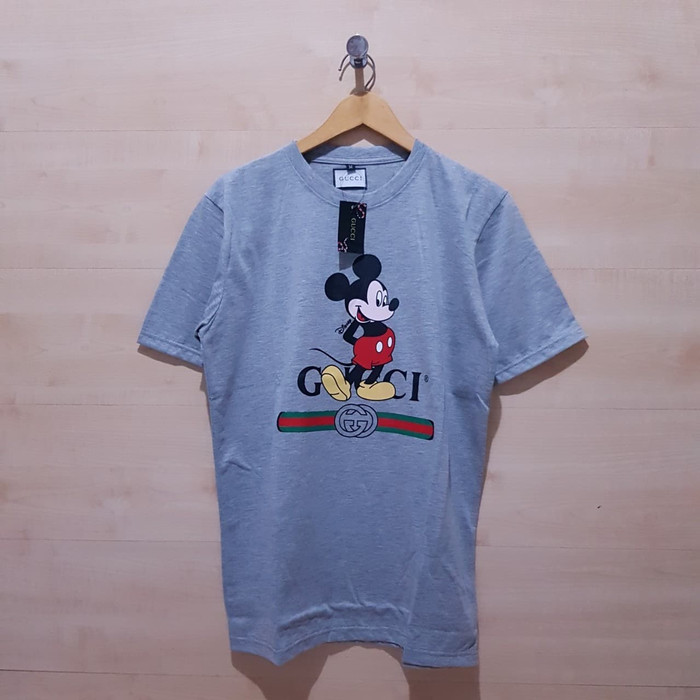 KAOS T SHIRT GUCCI X MICKEY TEE GREY - M