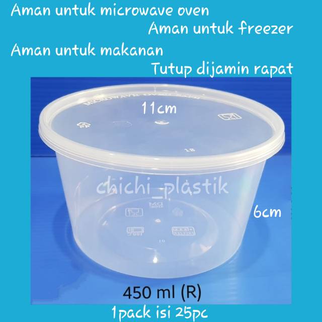 Thinwall food container 450ml / Kotak Makan Bening / Mangkok plastik/Mangkok es kepal/Mangkok Bening