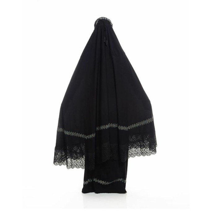 MY MUKENA RENDA RAYON SHAPIRE BLACK - HITAM